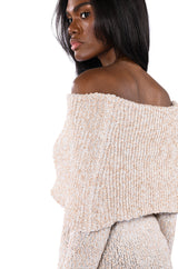 STORM OFF THE SHOULDER MAXI SWEATER DRESS