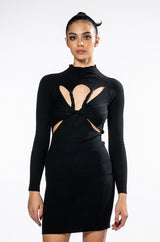 STORYTELLER TWIST FRONT DETAIL MINI DRESS