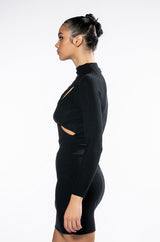STORYTELLER TWIST FRONT DETAIL MINI DRESS