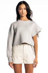 STRAIGHT TO IT SCUBA RUFFLE DETAIL SWEATSHIRT