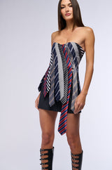 STRICTLY BUSINESS TIE DETAIL CORSET TOP