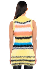 STRIPED FUZZY SWEATER DRESS