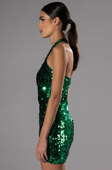 STUNNING OPEN BACK SEQUIN MINI DRESS