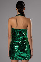 STUNNING OPEN BACK SEQUIN MINI DRESS