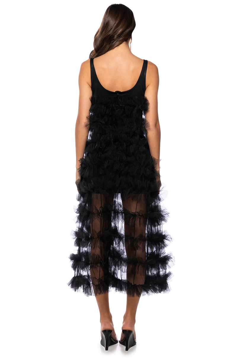 SUGAR PLUM DREAMS RUFFLE MAXI DRESS