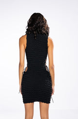 SULTRY SLEEVELESS MOCK NECK CUTOUT MINI DRESS