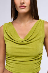 SUMMER GIRL SLINKY COWL NECK SLEEVELESS TANK