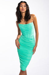 SUMMER NIGHTS CORSET MIDI DRESS