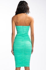 SUMMER NIGHTS CORSET MIDI DRESS