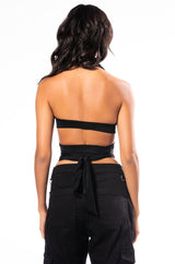 SUMMER NIGHTS HALTER WRAP FRONT TOP
