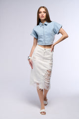 SUMMERTIME MIDI DENIM SKIRT