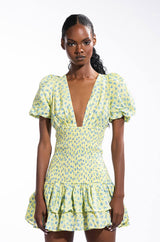SUNGODDESS FLORAL PRINT DRESS