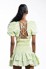 SUNGODDESS FLORAL PRINT DRESS