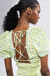 SUNGODDESS FLORAL PRINT DRESS