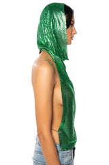 SUNNA METAL CHAIN TOP WITH A HOOD