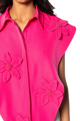 SUNSET BOULEVARD BUTTON DOWN BLOUSE