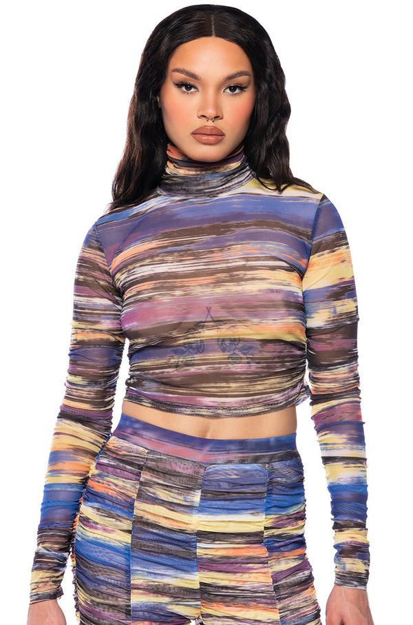 SUNSET DREAMING MESH TOP