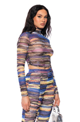 SUNSET DREAMING MESH TOP