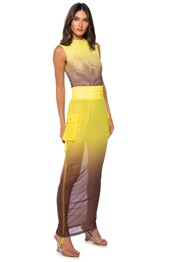 SUNSET OMBRE MESH BODYSUIT