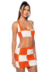 SUNSET STROLL CROCHET MINI DRESS