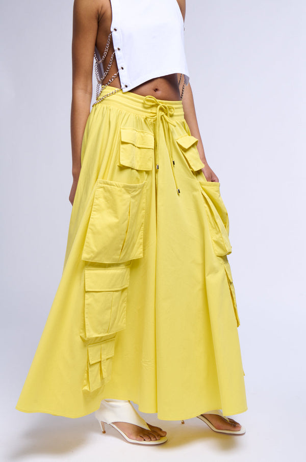 SUNSHINE BOULEVARD CARGO POCKET MAXI SKIRT