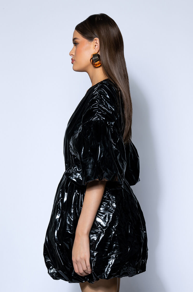 SUPERSTAR METALLIC V NECK MINI DRESS