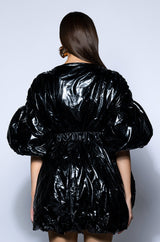 SUPERSTAR METALLIC V NECK MINI DRESS