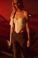 SURF THE WAVE WOVEN CORSET TOP