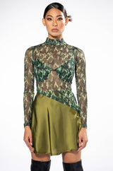 SURVIVOR MESH CAMO BRA AND LONG SLEEVE TOP SET