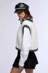 SWEATER WEATHER BUTTONED PATCHWORK PLAID TOP