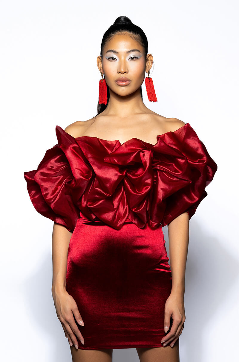 SWEET AND SAUCY VOLUMIZED MINI DRESS