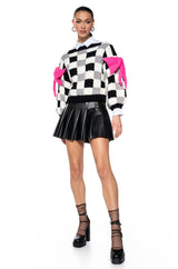 SWEET AS CREAM CHUNKY KNIT BOW DETAIL SWEATER