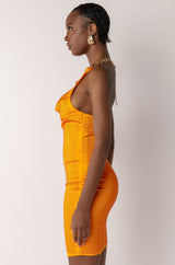 SWEET HALTER TOP RHINESTONE MINI DRESS