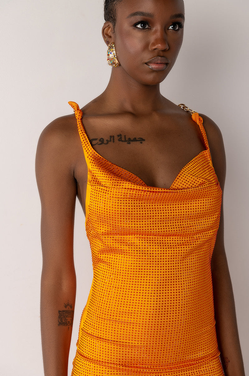 SWEET HALTER TOP RHINESTONE MINI DRESS