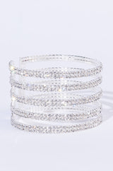 SWEET LOVE SILVER RHINESTONE CUFF
