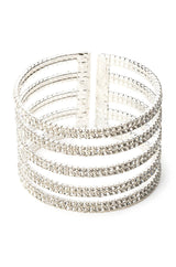 SWEET LOVE SILVER RHINESTONE CUFF