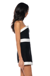 SWEET N SIMPLE STRAPLESS CONTRAST MINI DRESS
