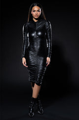 SWEET SATURDAY FAUX LEATHER DRESS