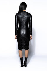 SWEET SATURDAY FAUX LEATHER DRESS