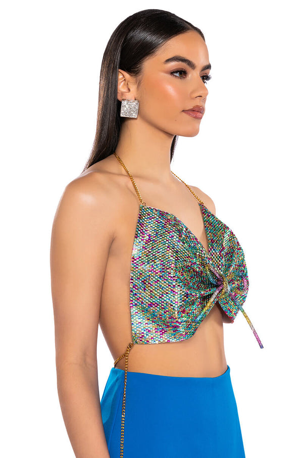 SWEET THANG EMBELLISHED CROP TOP