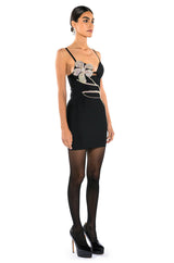 SWEETIE FLOWER DETAIL MINI DRESS