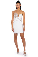 SWEETIE FLOWER DETAIL MINI DRESS