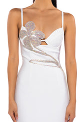 SWEETIE FLOWER DETAIL MINI DRESS