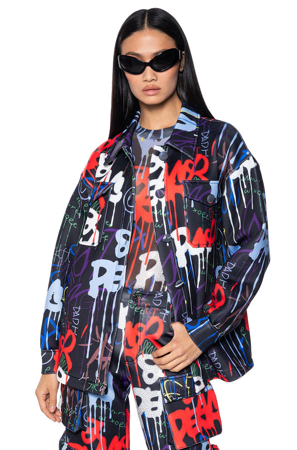 GRAFFITI SCUBA BUTTON DOWN