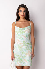 TAKE ME BACK COWL NECK MINI DRESS