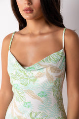 TAKE ME BACK COWL NECK MINI DRESS