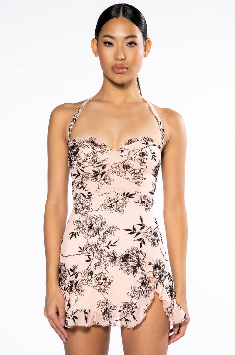 TAKE ME THERE FLORAL MINI DRESS