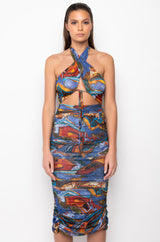 TAKE ME THERE WRAP TOP MIDI DRESS