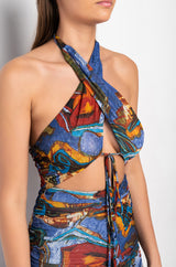 TAKE ME THERE WRAP TOP MIDI DRESS