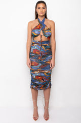 TAKE ME THERE WRAP TOP MIDI DRESS